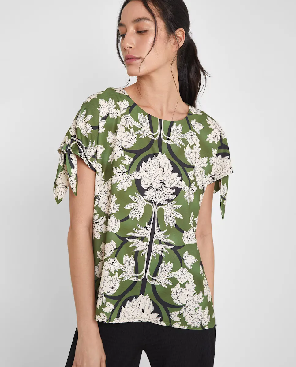 Женская блузка с коротким рукавом и принтом Trucco, зеленый
Женская блузка с коротким рукавом и принтом Trucco, зеленый