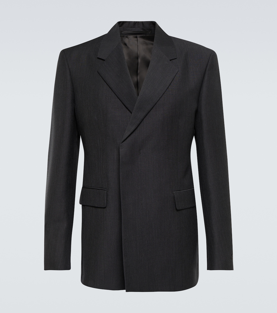 Двубортный пиджак из мохера и шерсти Prada, Antracite
Двубортный пиджак из мохера и шерсти Prada, Antracite