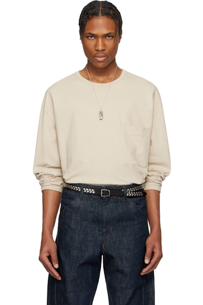 Бежевая свободная футболка с длинным рукавом LEMAIRE
Бежевая свободная футболка с длинным рукавом LEMAIRE