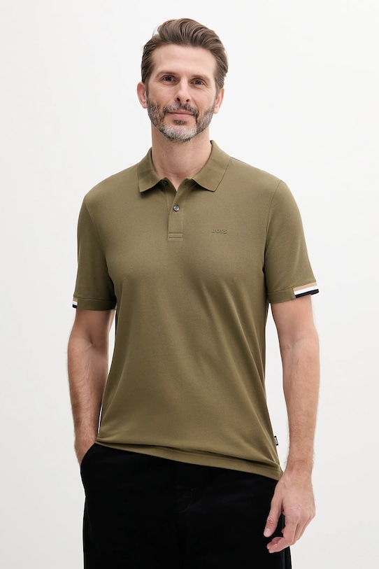 Хлопковая поло Boss, зеленый
Хлопковая поло Boss, зеленый