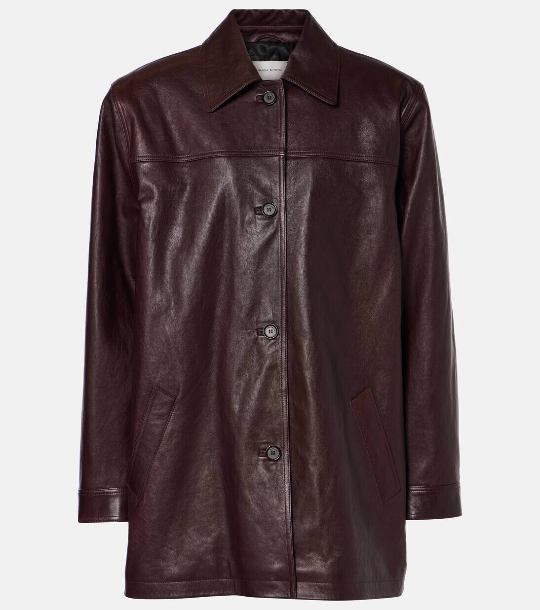 Кожаная куртка оверсайз Magda Butrym, цвет bordeaux
Кожаная куртка оверсайз Magda Butrym, цвет bordeaux