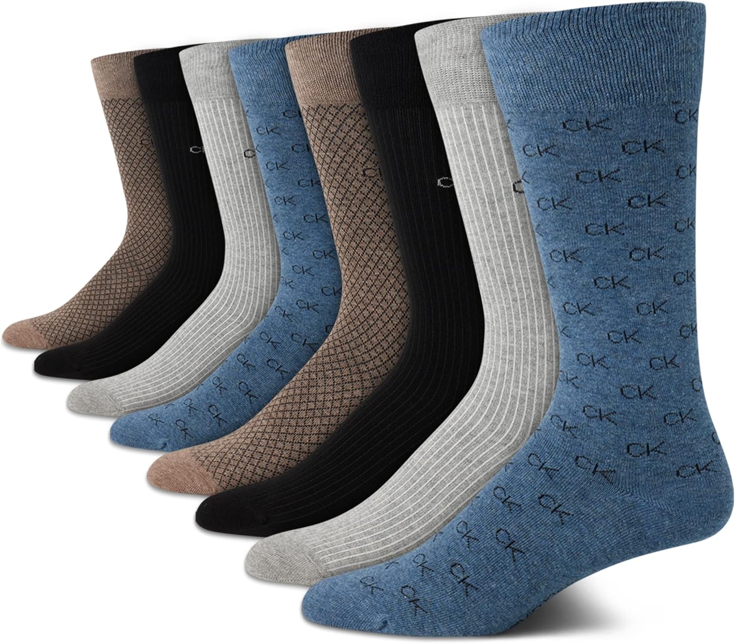Мужские носки Calvin Klein под наряд - 8 пар дышащих рабочих носков из хлопковой смеси для мужчин, для повседневного делового и официального ношения, Blue/Tan Assorted
Мужские носки Calvin Klein под наряд - 8 пар дышащих рабочих носков из хлопковой смеси для мужчин, для повседневного делового и официального ношения, Blue/Tan Assorted