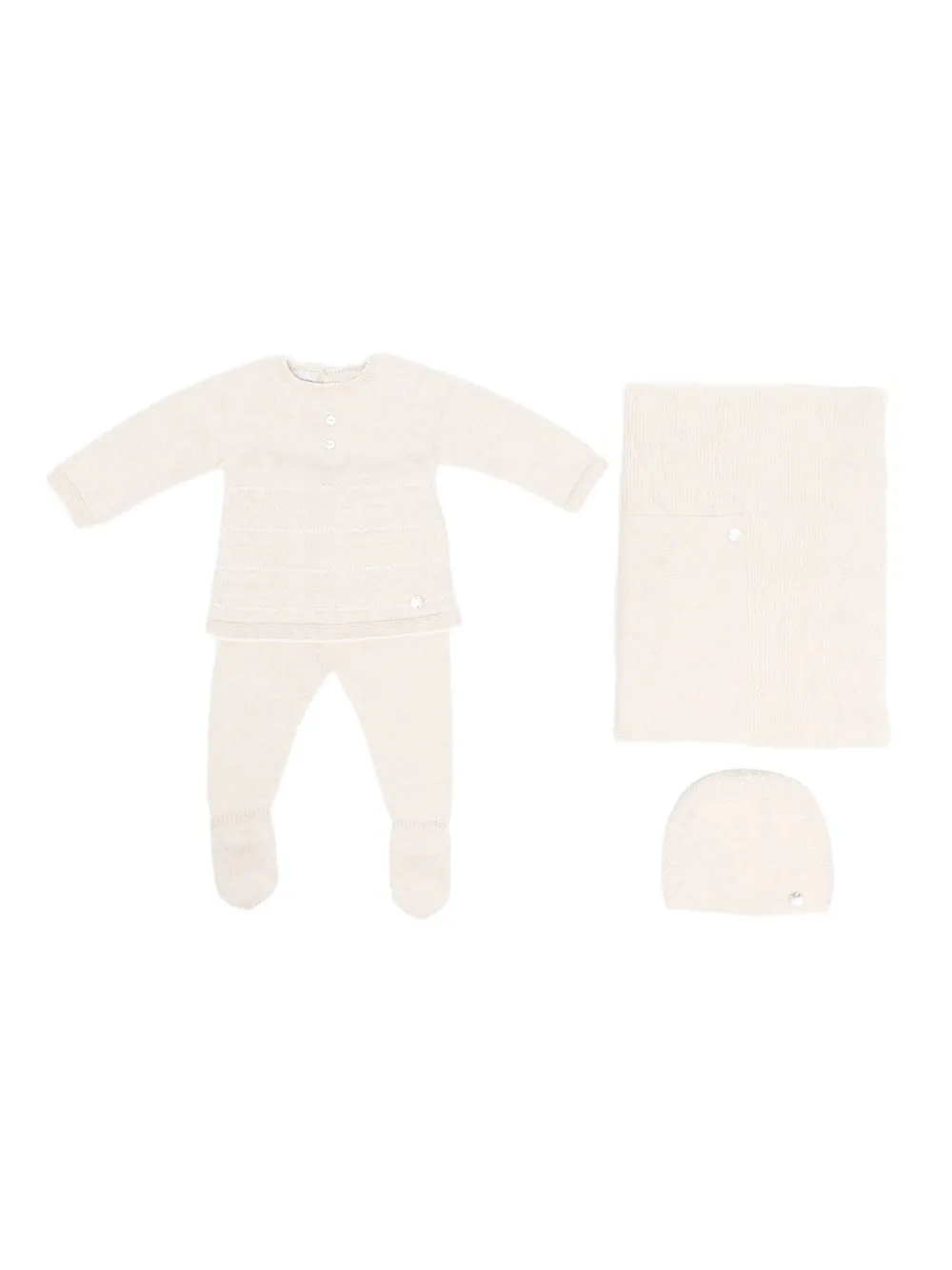 Вязаный детский комплект с пуговицами Paz Rodriguez, нейтральный
Вязаный детский комплект с пуговицами Paz Rodriguez, нейтральный