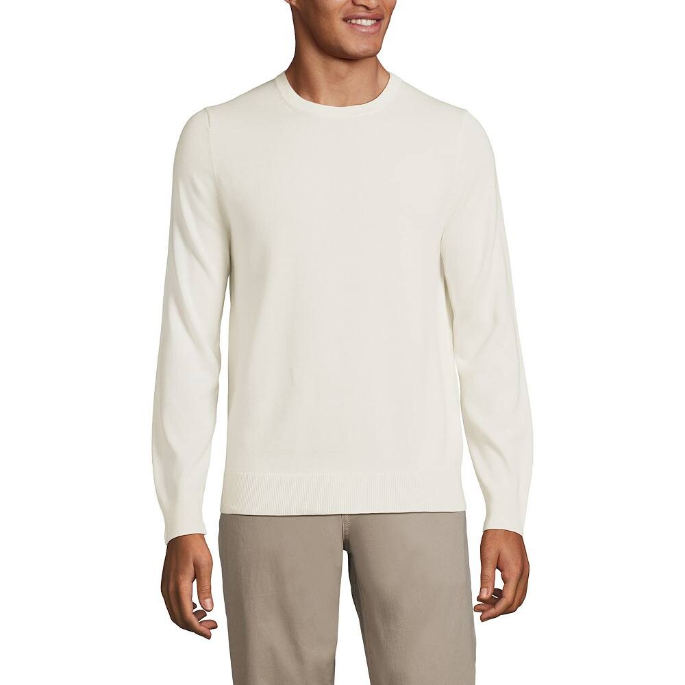 Мужской свитер с круглым вырезом Lands End Fine Gauge Lands' End, цвет Ivory 
Мужской свитер с круглым вырезом Lands End Fine Gauge Lands' End, цвет Ivory