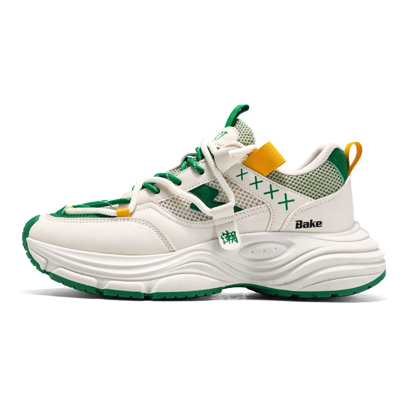 Дышащие, износостойкие, нескользящие, низкие, массивные кроссовки для мужчин BAKE, Beige Green 
Дышащие, износостойкие, нескользящие, низкие, массивные кроссовки для мужчин BAKE, Beige Green