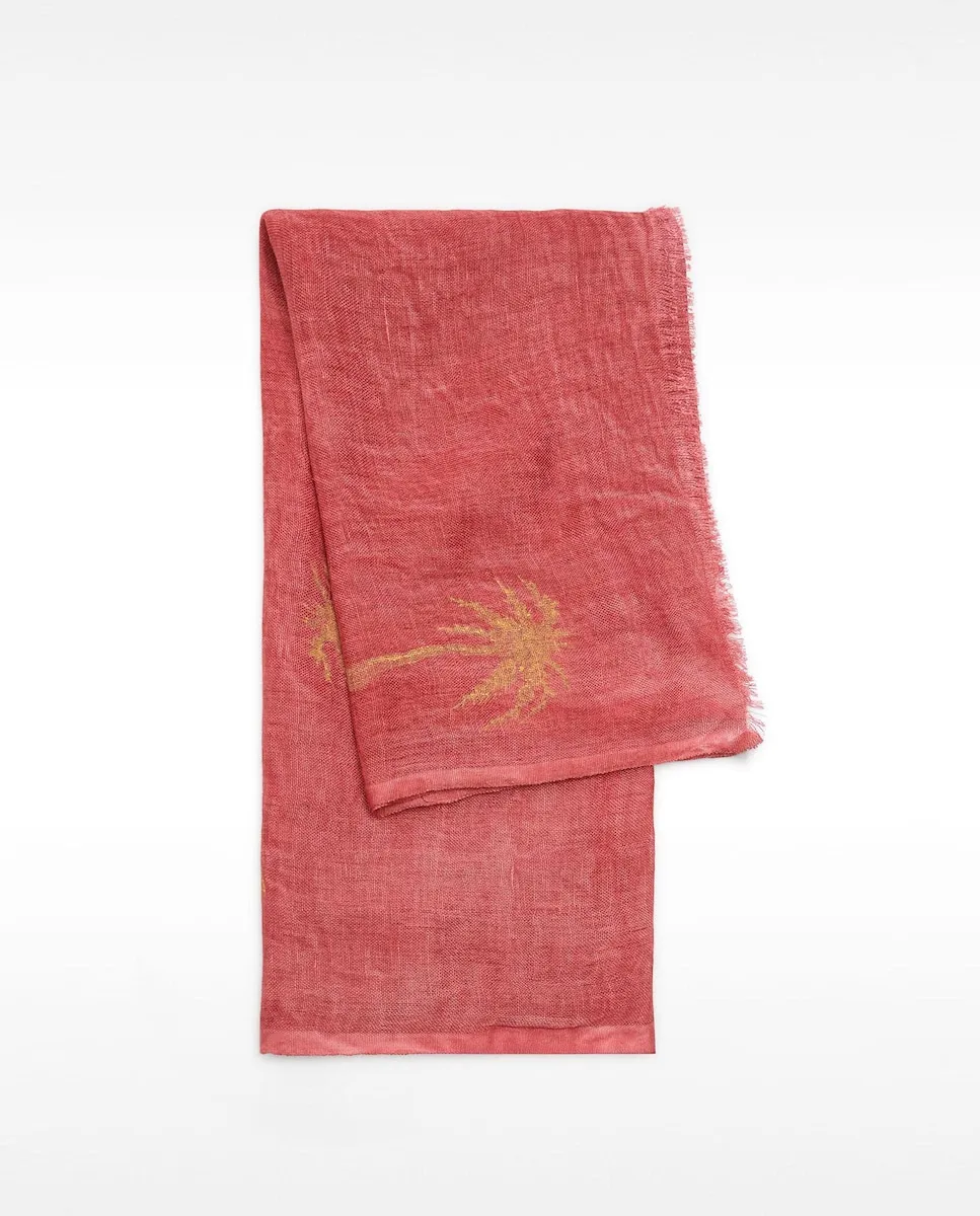 Платок с декоративной строчкой и принтом пальм Parfois, красный
Платок с декоративной строчкой и принтом пальм Parfois, красный