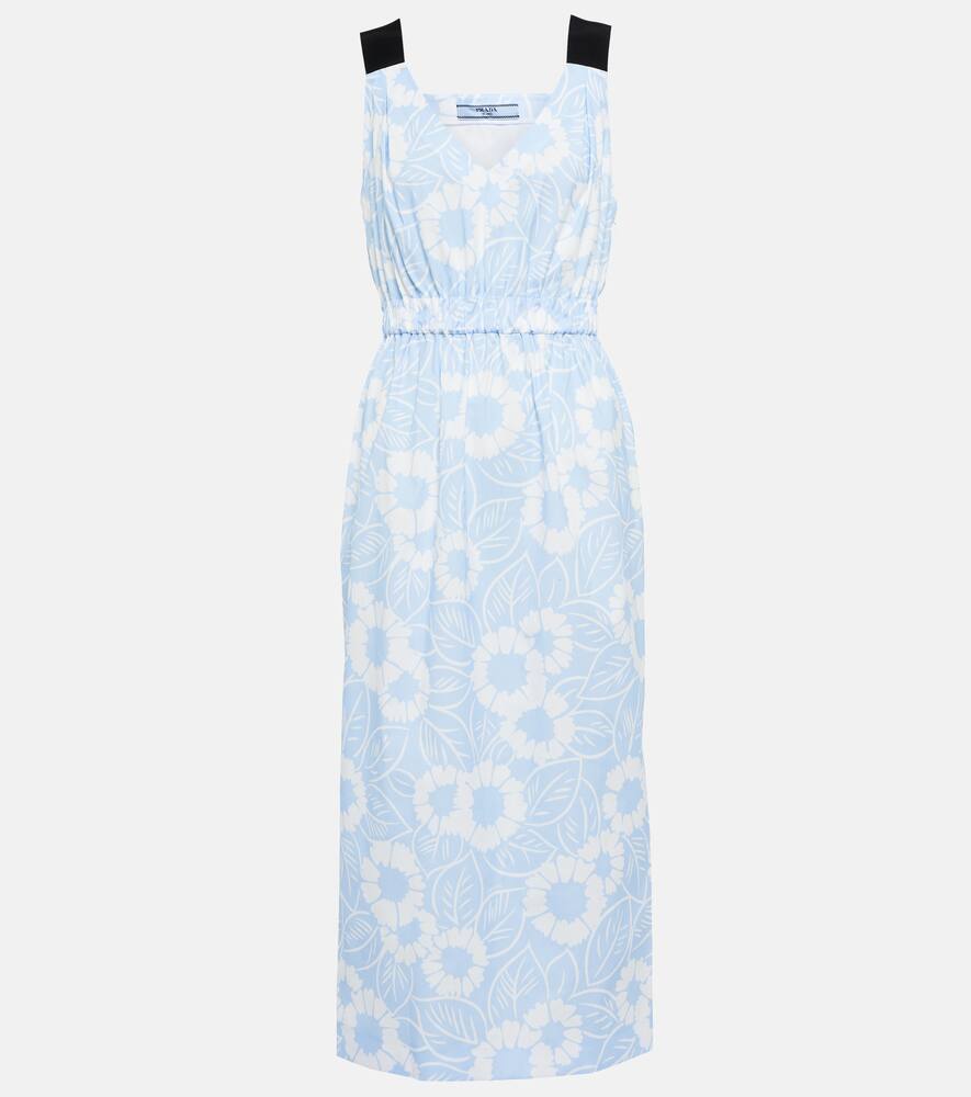 Цветочное миди-платье из хлопковой смеси Prada, Celeste
Цветочное миди-платье из хлопковой смеси Prada, Celeste