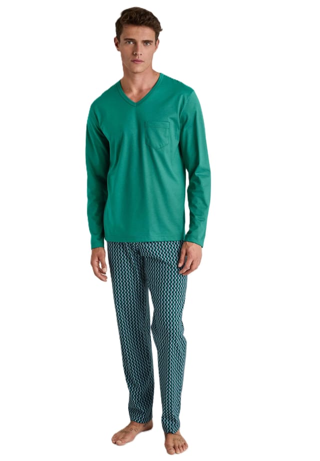 Хлопковая пижама с принтом Relax 2 предмета Calida, зеленый
Хлопковая пижама с принтом Relax 2 предмета Calida, зеленый