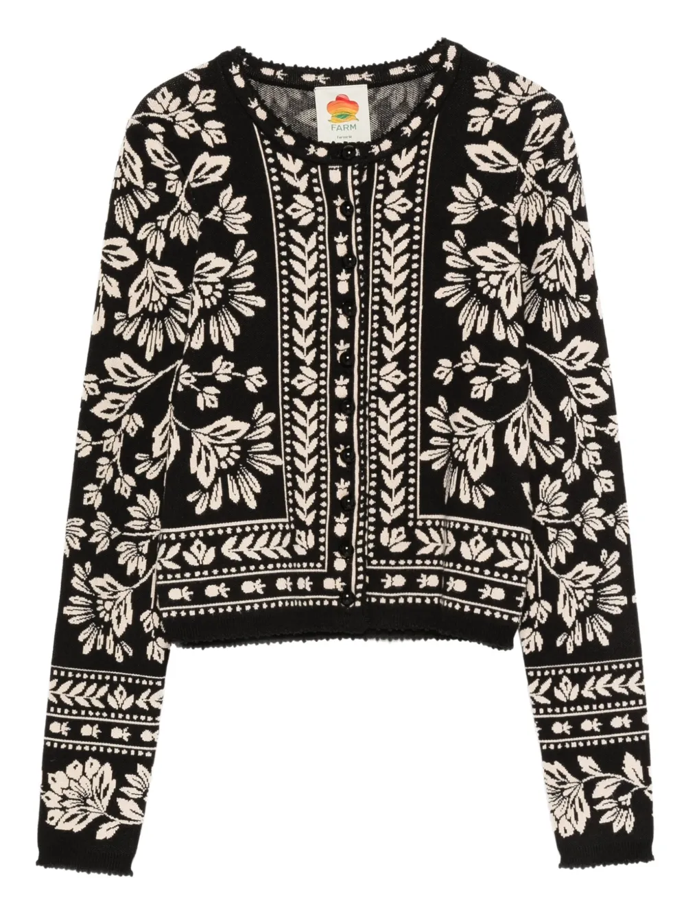 Кардиган на пуговицах с цветочным принтом Farm Rio, черный
Кардиган на пуговицах с цветочным принтом Farm Rio, черный