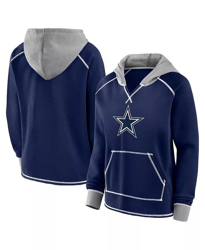 Женская флисовая кофта-пуловер с капюшоном и V-образным вырезом Dallas Cowboys Boom Navy Logo Athletic
Женская флисовая кофта-пуловер с капюшоном и V-образным вырезом Dallas Cowboys Boom Navy Logo Athletic