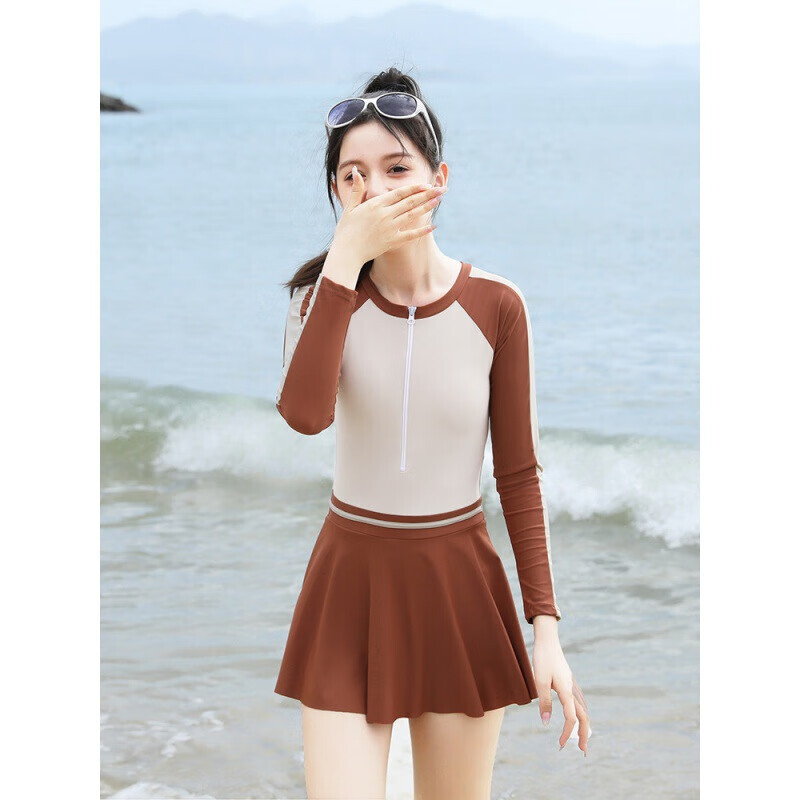 Детский купальник Sharbart для девочек, юбка, с длинными рукавами, средний и большой детский цельный профессиональный купальник для девочек карамельного цвета 140-170 SBART 
Детский купальник Sharbart для девочек, юбка, с длинными рукавами, средний и большой детский цельный профессиональный купальник для девочек карамельного цвета 140-170 SBART