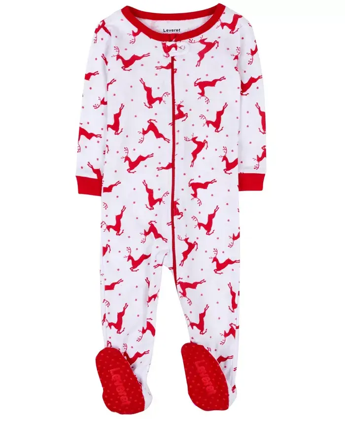 Детские пижамы с ножками из хлопка для праздников Leveret, белый
Детские пижамы с ножками из хлопка для праздников Leveret, белый