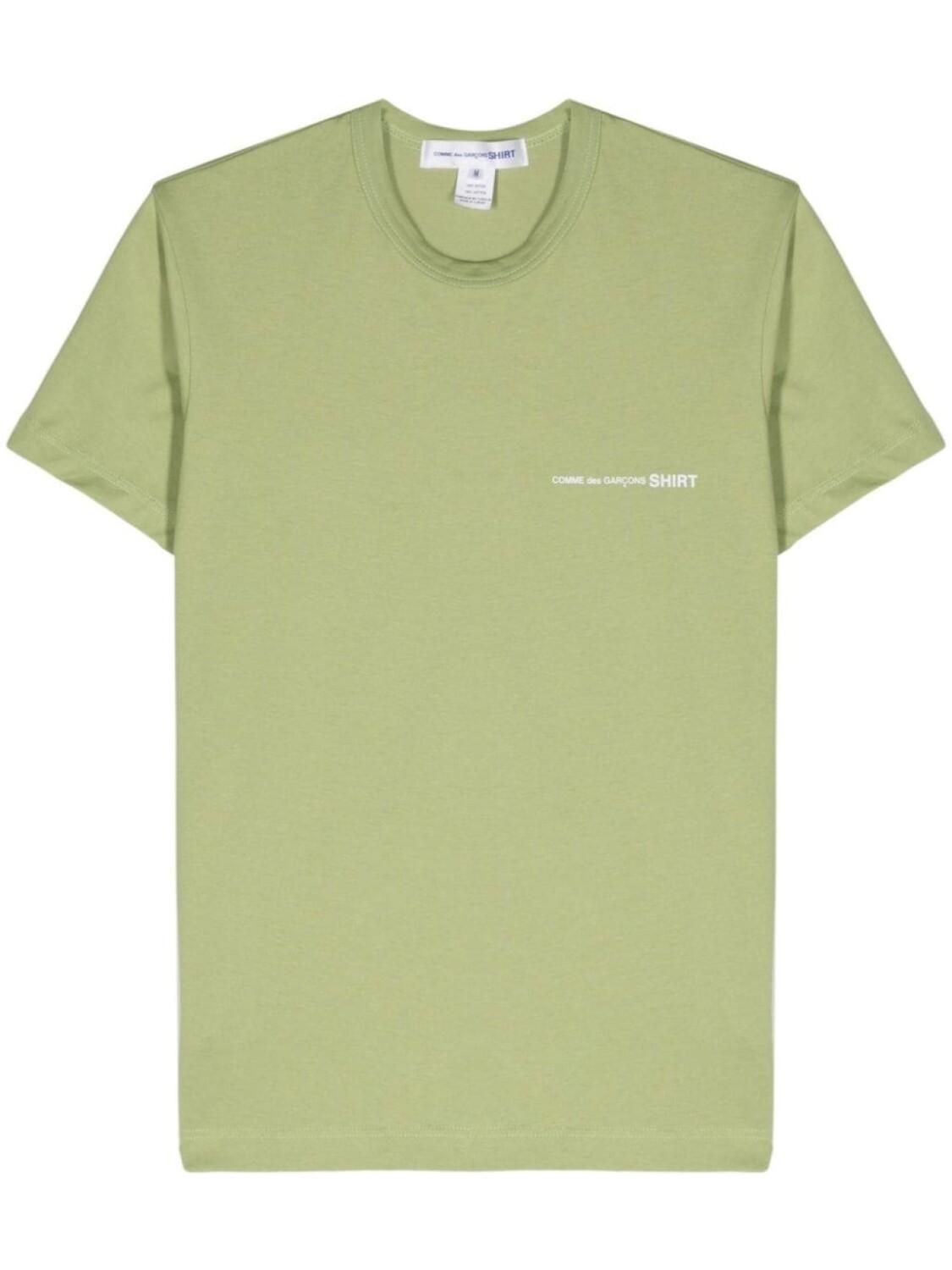 Хлопковая футболка с логотипом Comme Des Garçons Shirt, зеленая
Хлопковая футболка с логотипом Comme Des Garçons Shirt, зеленая