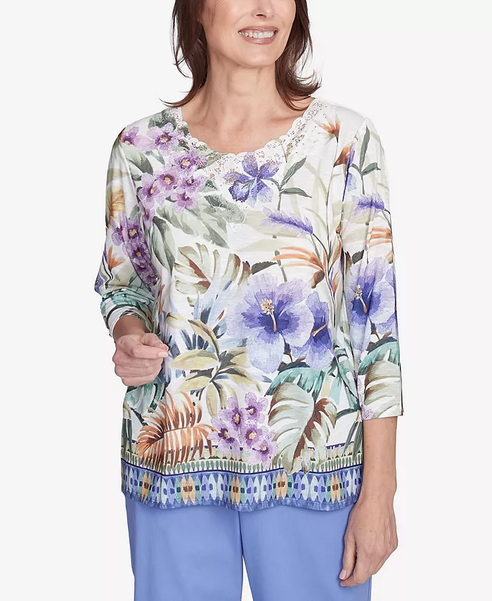 Женский топ с круглым вырезом Santa Fe Tropical Floral Border Alfred Dunner, мультиколор
Женский топ с круглым вырезом Santa Fe Tropical Floral Border Alfred Dunner, мультиколор