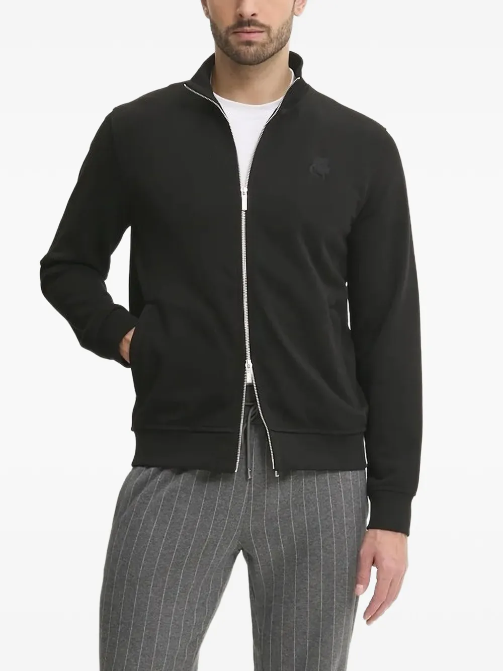 Толстовка на молнии с вышитым логотипом Karl Lagerfeld, черный
Толстовка на молнии с вышитым логотипом Karl Lagerfeld, черный