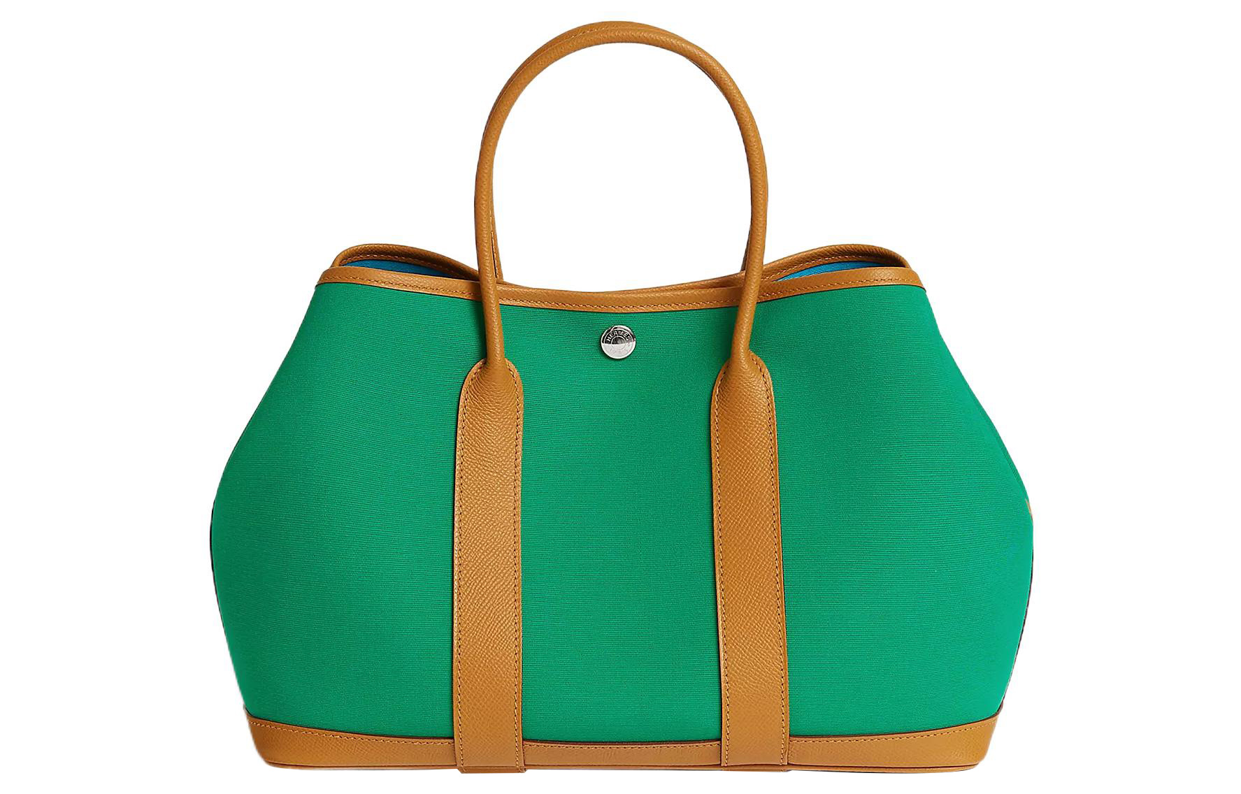 Сумка садовая из холста с кожей телёнка Epsom женская в цвете мятный зеленый/кунжутный коричневый HERMES
Сумка садовая из холста с кожей телёнка Epsom женская в цвете мятный зеленый/кунжутный коричневый HERMES