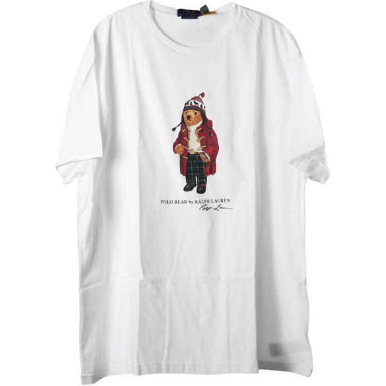 Классическая футболка с медвежьим принтом Polo Ralph Lauren, белая 
Классическая футболка с медвежьим принтом Polo Ralph Lauren, белая