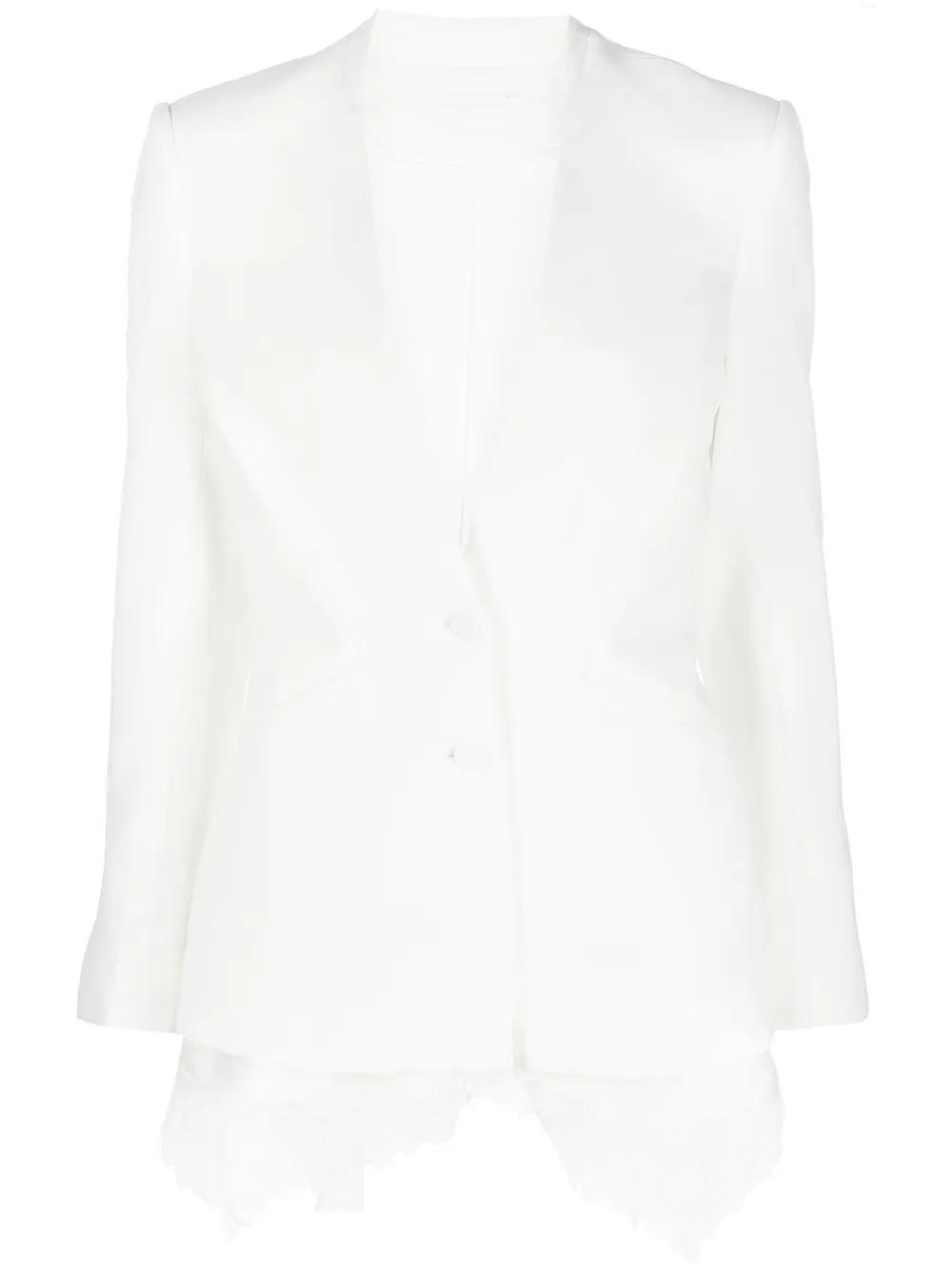 Блейзер без воротника с кружевом Simkhai, белый
Блейзер без воротника с кружевом Simkhai, белый