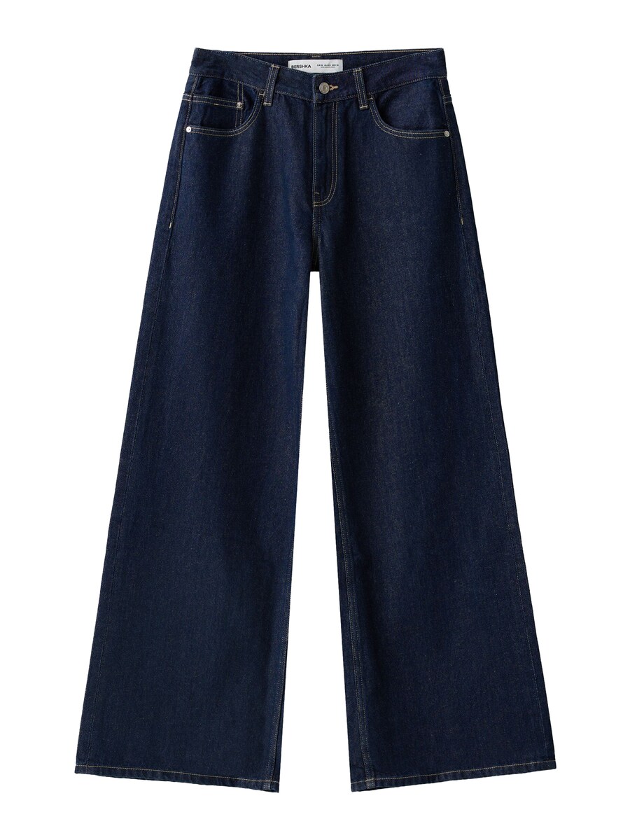 Джинсы с широкими штанинами Bershka, темно-синий
Джинсы с широкими штанинами Bershka, темно-синий