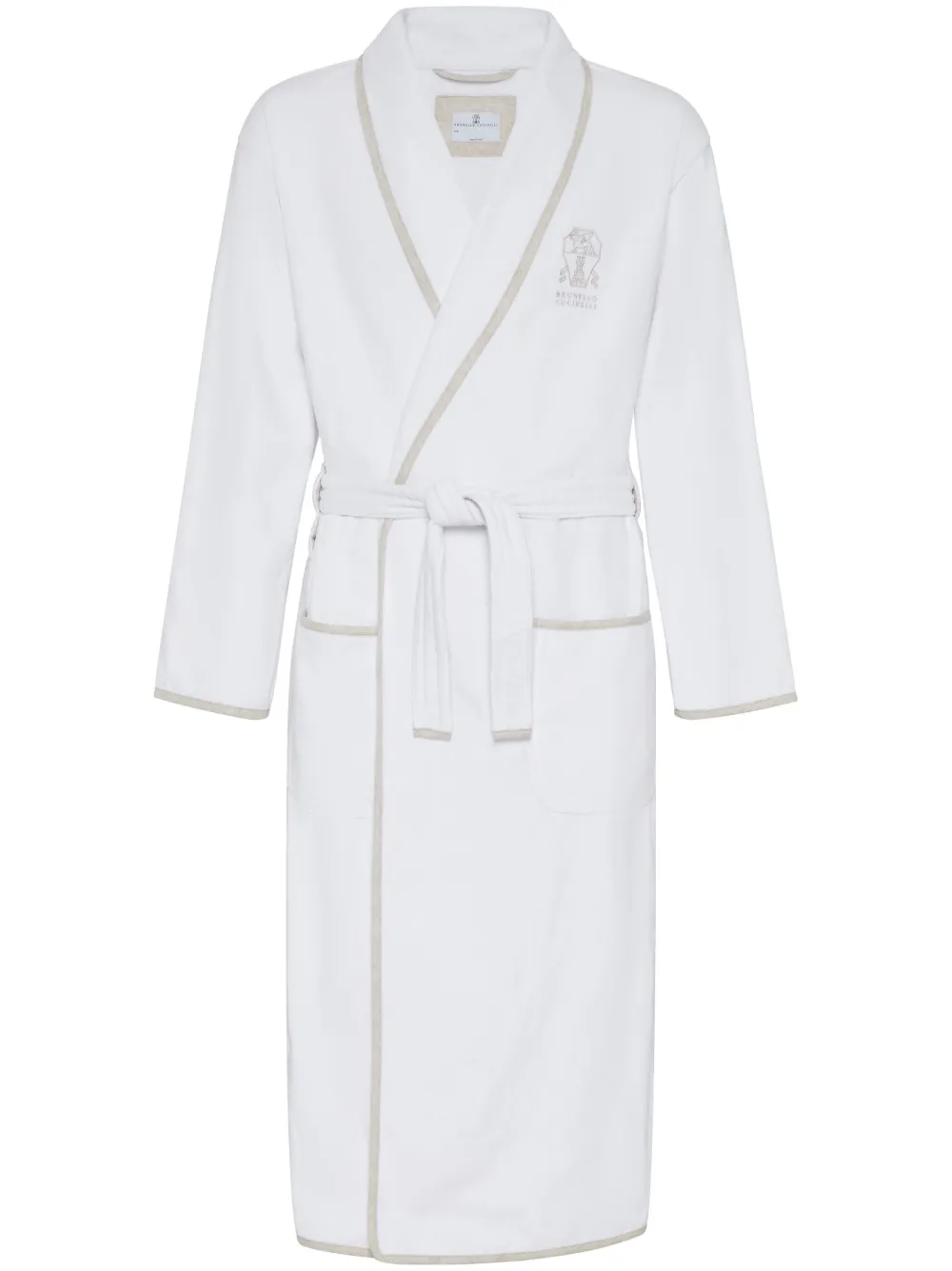 Халат с вышитым логотипом Brunello Cucinelli, белый
Халат с вышитым логотипом Brunello Cucinelli, белый