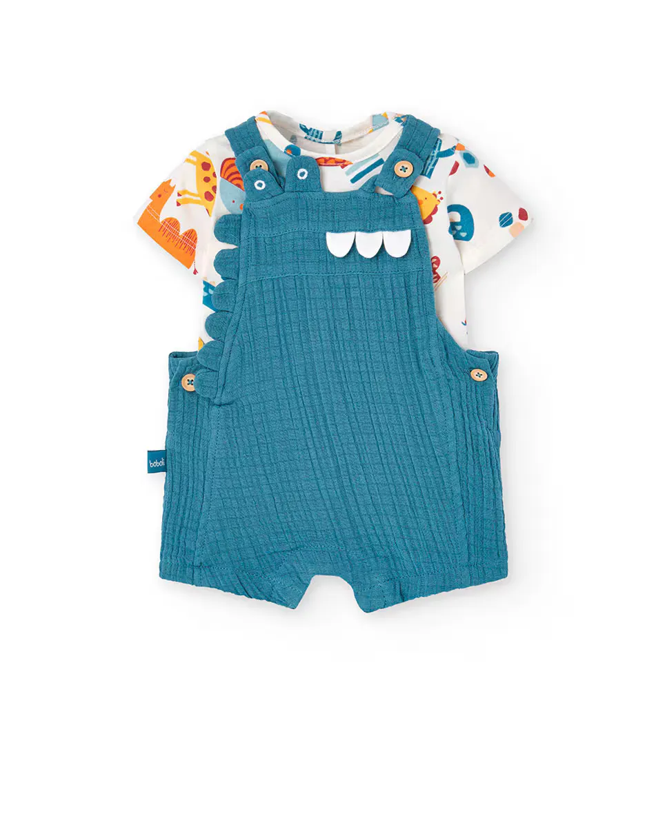 Комплект из футболки с принтом и короткого комбинезона для девочки Boboli, темно-зеленый
Комплект из футболки с принтом и короткого комбинезона для девочки Boboli, темно-зеленый