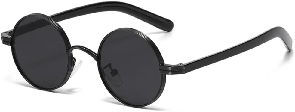 Ретро маленькие круглые металлические панк-солнцезащитные очки для женщин и мужчин с защитой от УФ-излучения UV400 и прозрачными линзами в оправе TYUVIVO, Black Grey
Ретро маленькие круглые металлические панк-солнцезащитные очки для женщин и мужчин с защитой от УФ-излучения UV400 и прозрачными линзами в оправе TYUVIVO, Black Grey