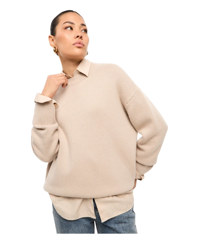 Классический свитер с круглым вырезом «Мулан» - бежевый. Cesare Gaspari, бежевый
Классический свитер с круглым вырезом «Мулан» - бежевый. Cesare Gaspari, бежевый