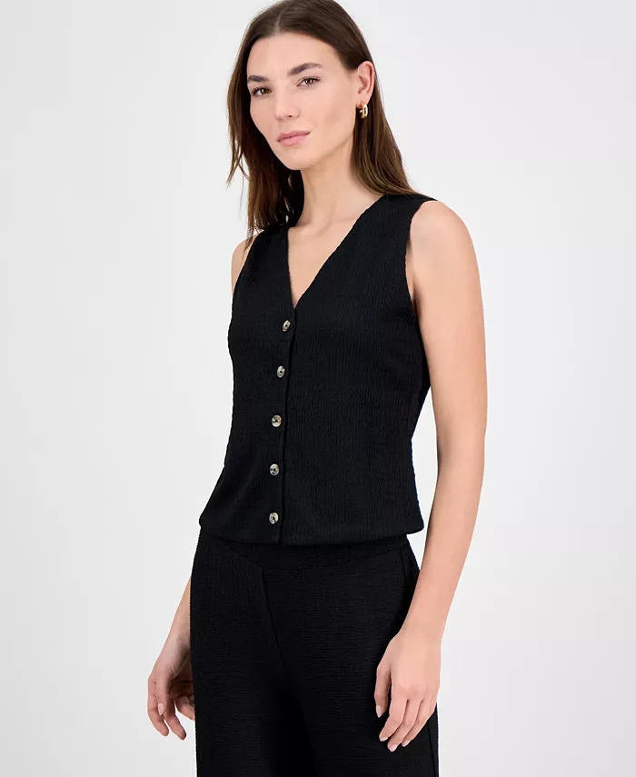 Женский вязаный жилет с V-образным вырезом и застежкой на пуговицы Bar III, черный
Женский вязаный жилет с V-образным вырезом и застежкой на пуговицы Bar III, черный