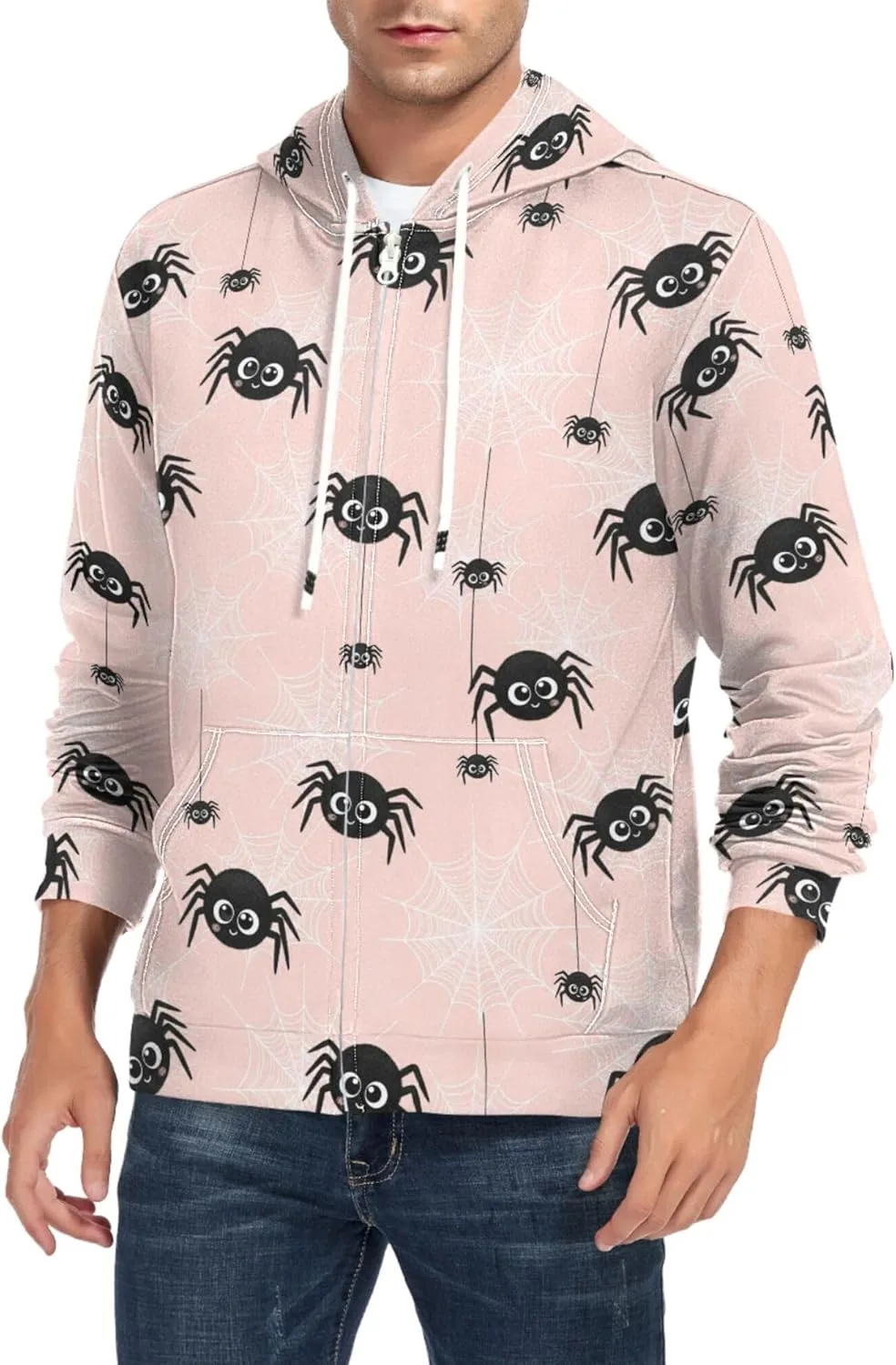 Мужская худи с молнией на фоне паутины в розовом цвете с длинными рукавами и карманом CUPADA
Мужская худи с молнией на фоне паутины в розовом цвете с длинными рукавами и карманом CUPADA