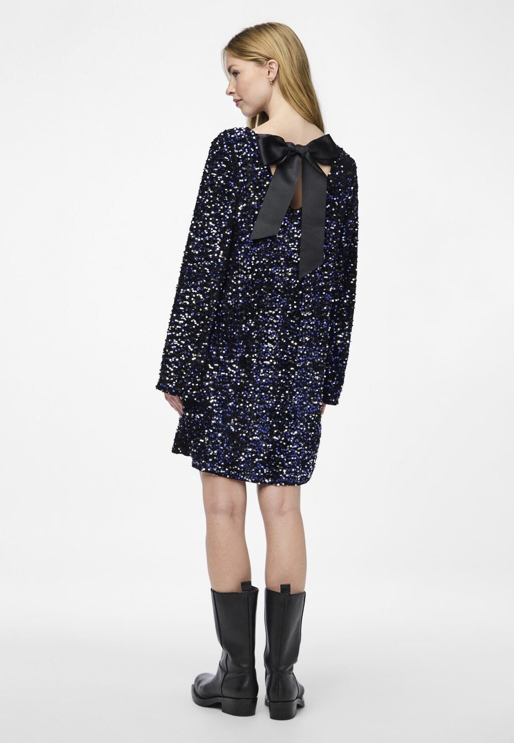 Коктейльное платье / Вечернее платье PCKAM DEEP BACK BOW DRESS Pieces, темно-синий 
Коктейльное платье / Вечернее платье PCKAM DEEP BACK BOW DRESS Pieces, темно-синий