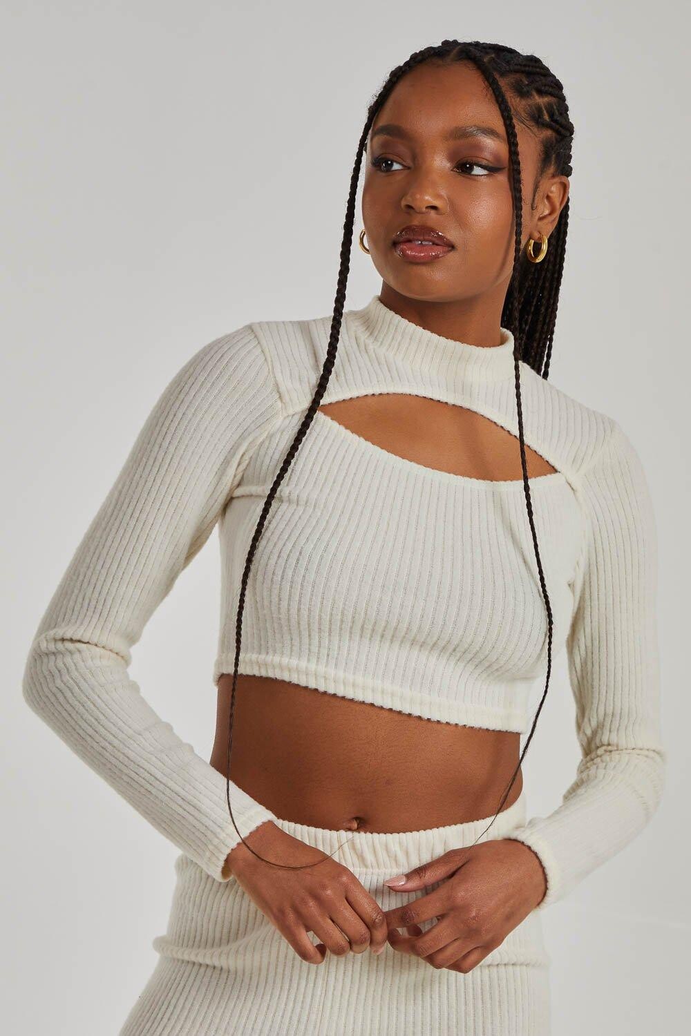 Мягкий верх с начесом в стиле почтового ящика Pink Vanilla, белый 
Мягкий верх с начесом в стиле почтового ящика Pink Vanilla, белый