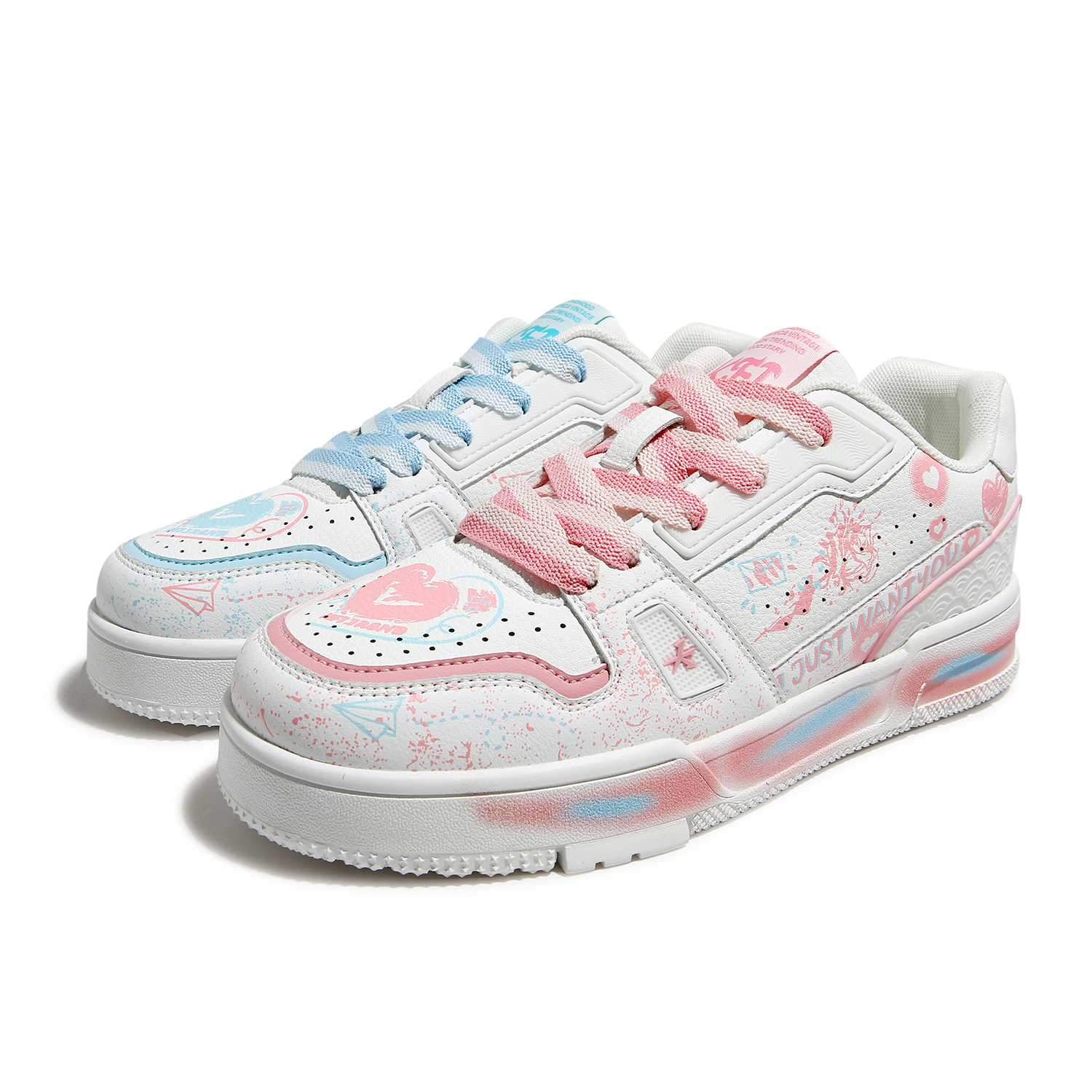 KFT Непарные скейтерские кеды с облачным принтом, увеличивающие рост, износостойкие, легкие и дышащие, унисекс, розово-голубые, цвет Pink Blue Mismatched
KFT Непарные скейтерские кеды с облачным принтом, увеличивающие рост, износостойкие, легкие и дышащие, унисекс, розово-голубые, цвет Pink Blue Mismatched