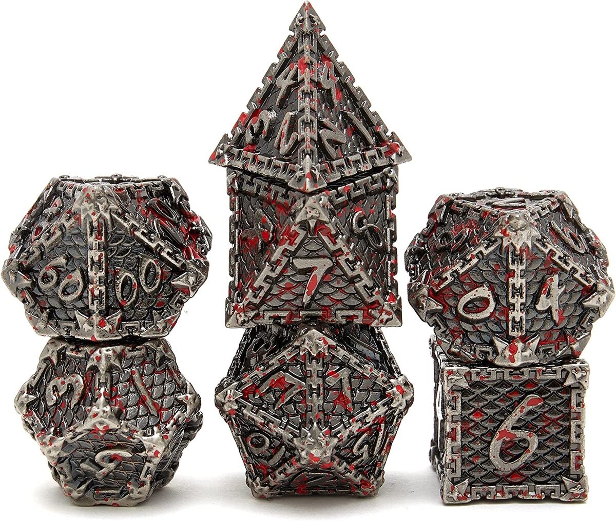 Набор кубиков для ролевых игр «Резня» из 7 металлических кубиков RGFK
Набор кубиков для ролевых игр «Резня» из 7 металлических кубиков RGFK