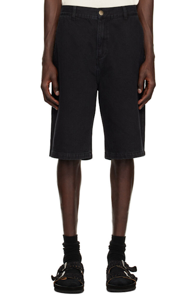 Черные джинсовые шорты с твиловыми нашивками Palmes
Черные джинсовые шорты с твиловыми нашивками Palmes