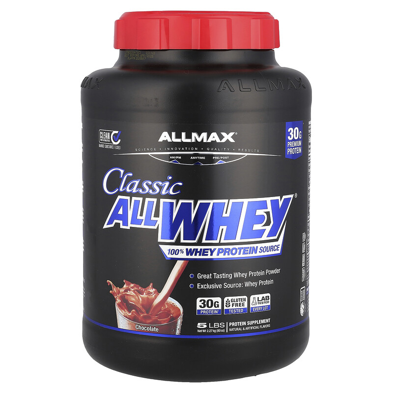 ALLMAX, Classic AllWhey, 100% Whey Protein, 100% сывороточный протеин, шоколад, 2,27 кг (5 фунтов)
ALLMAX, Classic AllWhey, 100% Whey Protein, 100% сывороточный протеин, шоколад, 2,27 кг (5 фунтов)