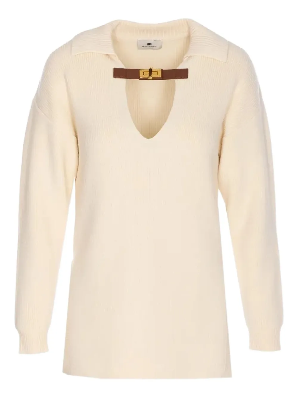 Свитер с воротником Elisabetta Franchi, белый
Свитер с воротником Elisabetta Franchi, белый