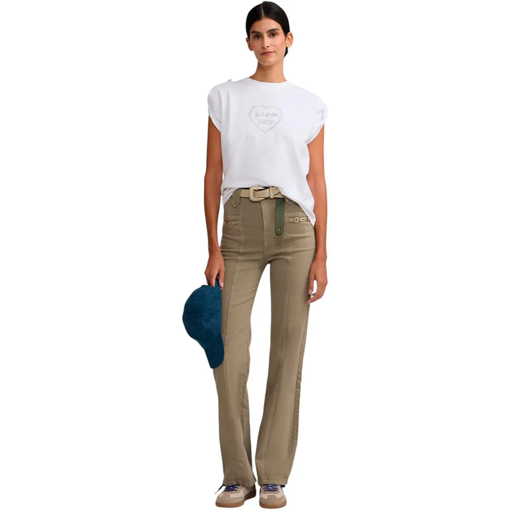 Брюки Silbon Buckle Detail, бежевый
Брюки Silbon Buckle Detail, бежевый