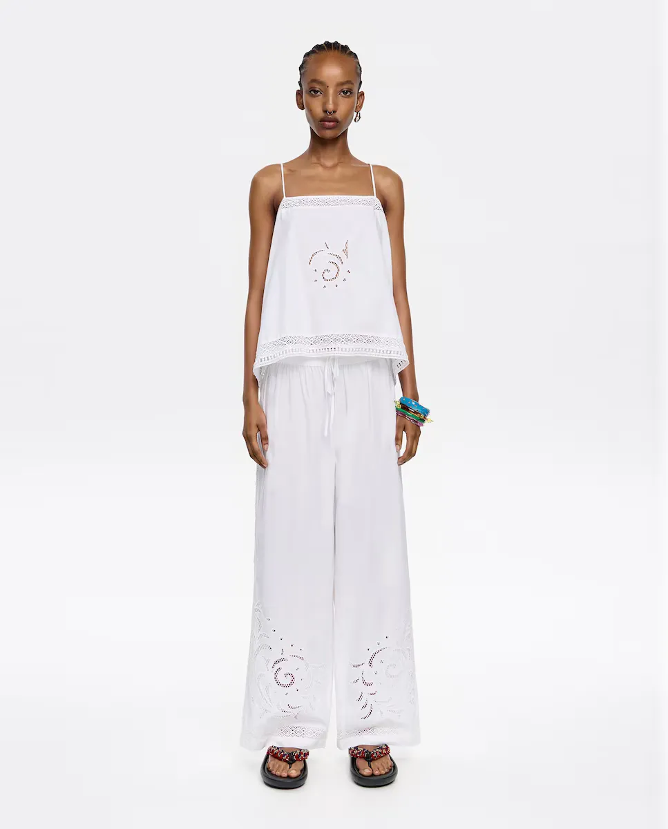 Женские вышитые струящиеся брюки-джоггеры Bimba y Lola, белый
Женские вышитые струящиеся брюки-джоггеры Bimba y Lola, белый