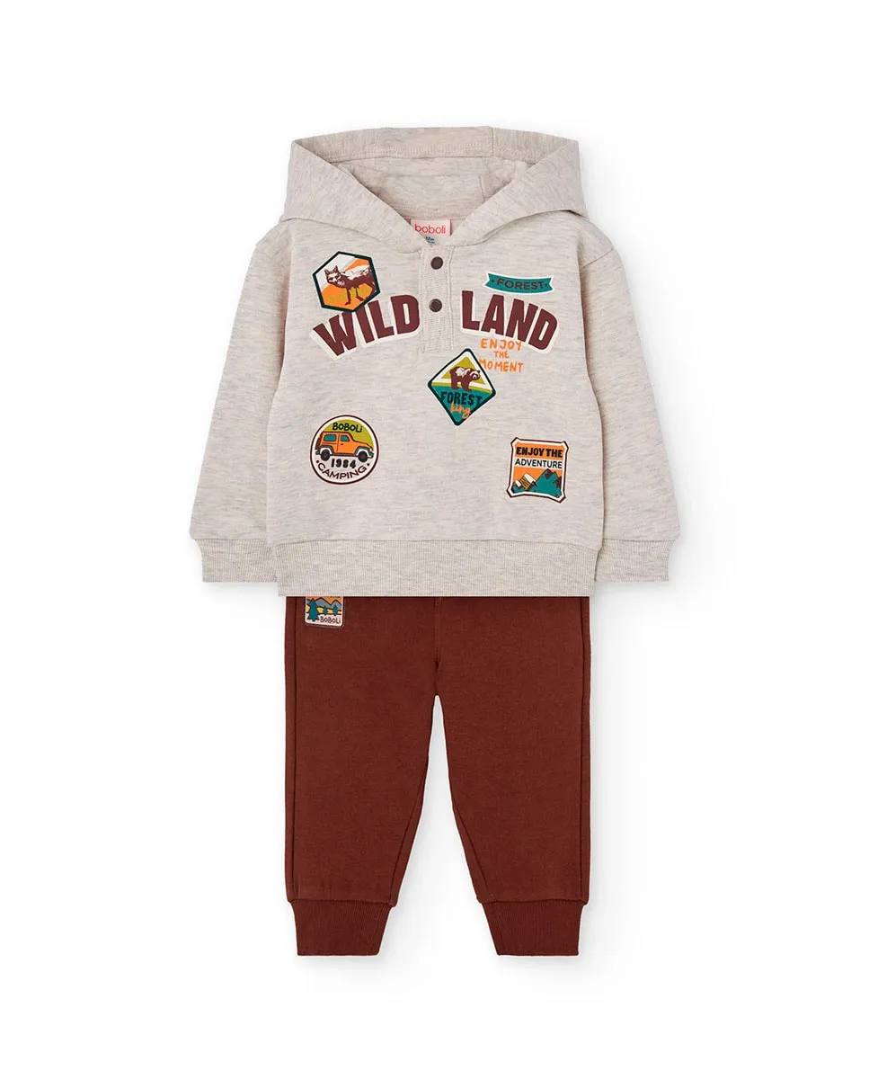 Детский комплект с толстовкой и спортивными штанами Boboli, бежевый
Детский комплект с толстовкой и спортивными штанами Boboli, бежевый