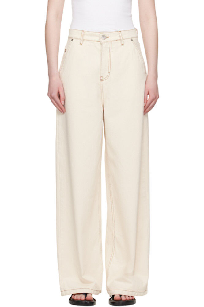 Бежевые джинсы широкого кроя AMI Paris
Бежевые джинсы широкого кроя AMI Paris