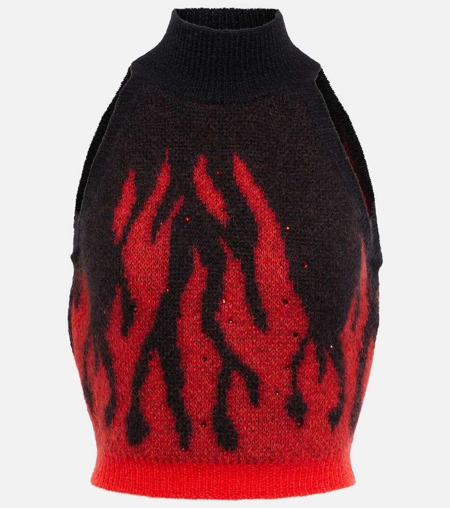 Расшитый укороченный топ из мохера Alessandra Rich, Black-Red
Расшитый укороченный топ из мохера Alessandra Rich, Black-Red