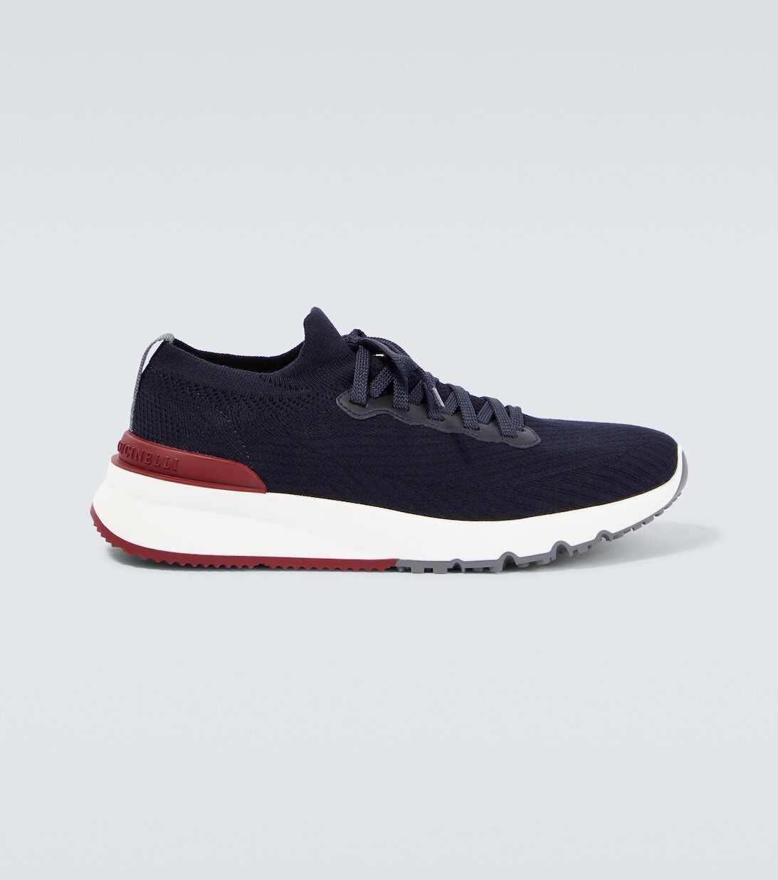 Трикотажные кроссовки из хлопка Brunello Cucinelli, синий 
Трикотажные кроссовки из хлопка Brunello Cucinelli, синий