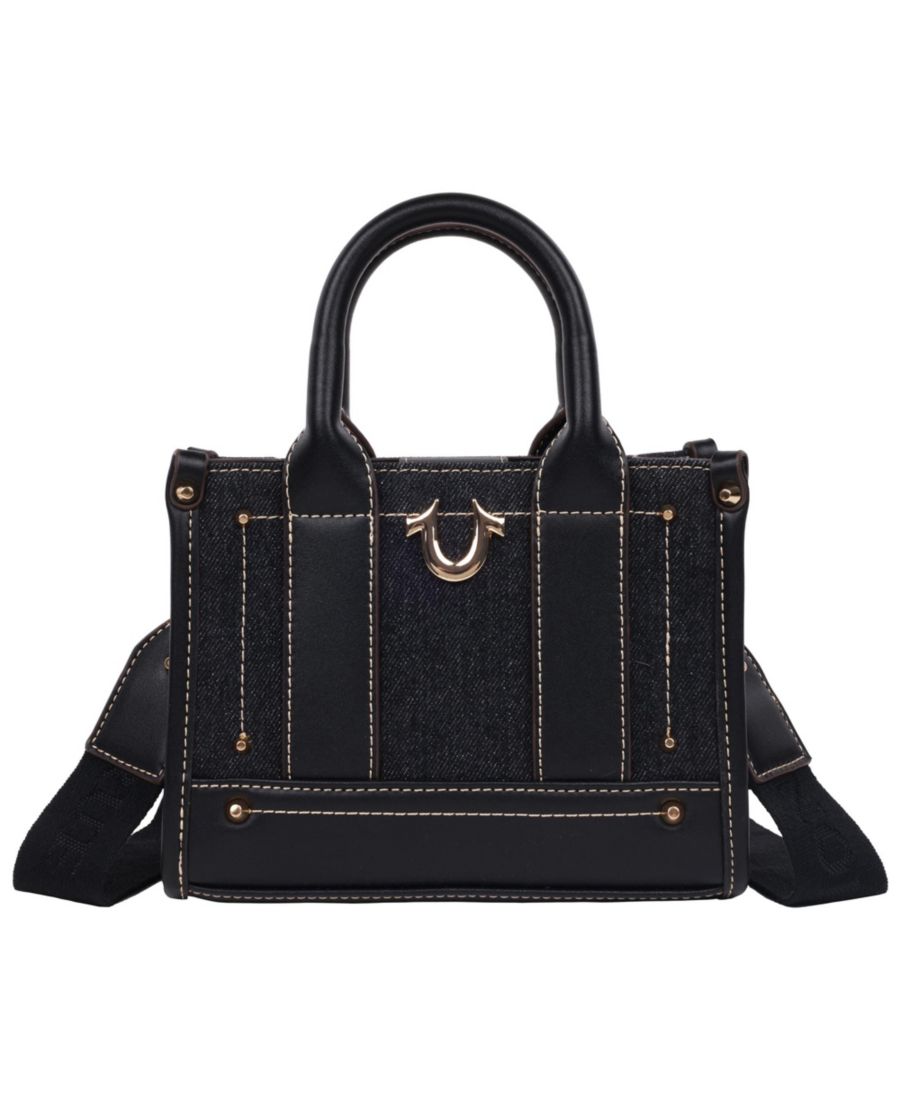 Мини-сумка-тоут с джинсовым логотипом и ремешком True Religion, Black
Мини-сумка-тоут с джинсовым логотипом и ремешком True Religion, Black