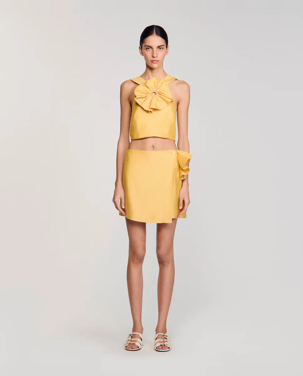 Короткая юбка с рюшами Sandro, желтый
Короткая юбка с рюшами Sandro, желтый