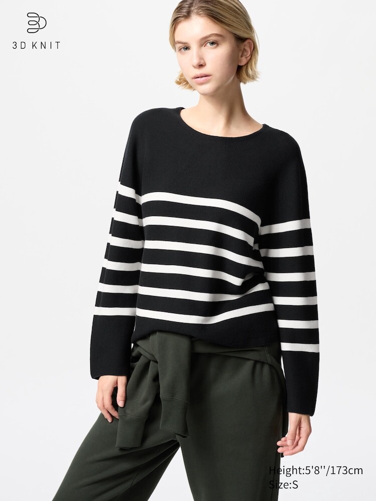 Джемпер с круглым вырезом из хлопка полосатый Uniqlo, цвет 09 черный
Джемпер с круглым вырезом из хлопка полосатый Uniqlo, цвет 09 черный