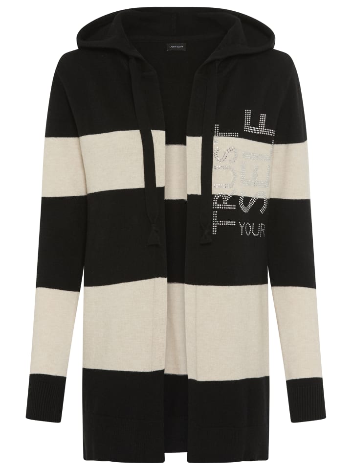 Кардиган с капюшоном в черно-песочную полоску Laura Scott
Кардиган с капюшоном в черно-песочную полоску Laura Scott