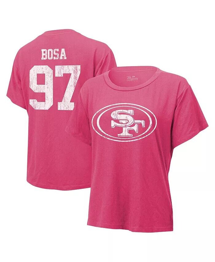 Розовая женская футболка с принтом Nick Bosa San Francisco 49ers с именем и номером Majestic, розовый
Розовая женская футболка с принтом Nick Bosa San Francisco 49ers с именем и номером Majestic, розовый