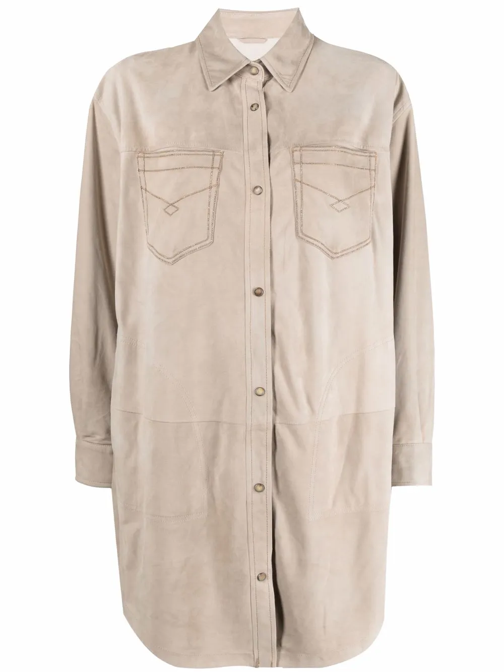 Длинная куртка-рубашка Brunello Cucinelli, нейтральный
Длинная куртка-рубашка Brunello Cucinelli, нейтральный