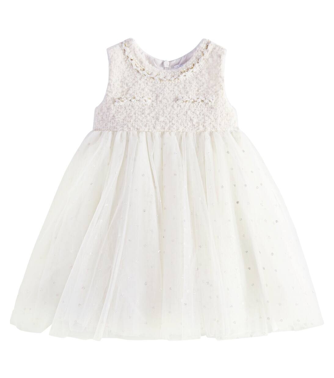 Детское платье из букле и тюля в горошек Monnalisa, цвет panna
Детское платье из букле и тюля в горошек Monnalisa, цвет panna