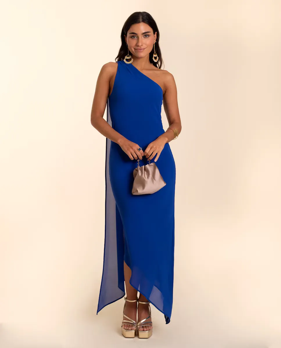 Асимметричное миди-платье с шарфом The-Are, синий
Асимметричное миди-платье с шарфом The-Are, синий